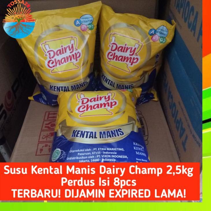 

TrxNn4N8--Susu Dairy Champ Pouch 2,5kg / Susu Kental Manis / Susu Krimer (Kargo) Kental Manis Kemasan (Isi 8pcs)