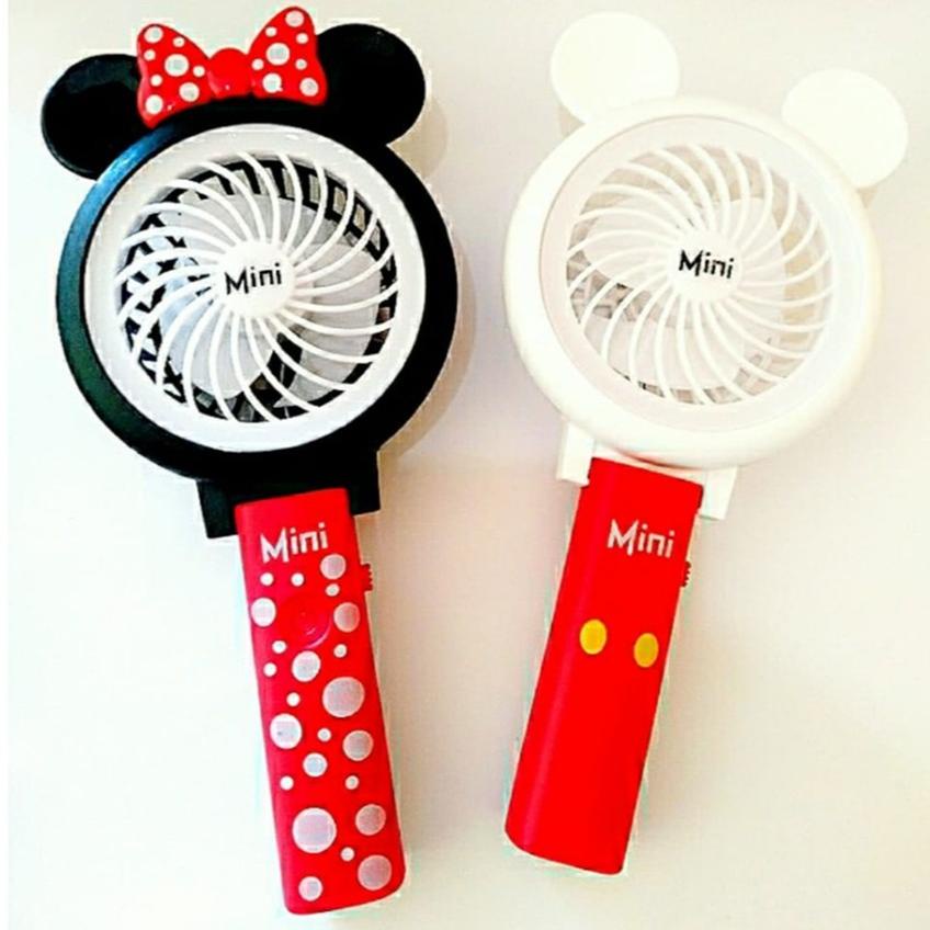 Kipas Angin Mini Tancap Genggam Lipat Mickey Micky Miky Miki Mini Mouse Karakter Lucu Portable