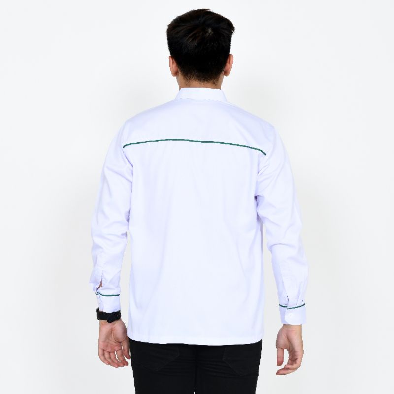 seragam putih ASN tangan pendek panjang/baju dinas wanita pria/kemeja dinas wanita custom bordir