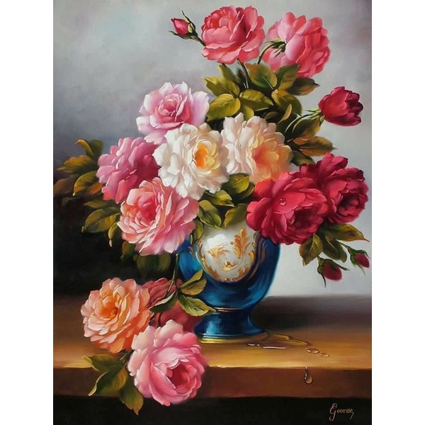 Hiasan dinding cetak gambar bunga estetik plus bingkai