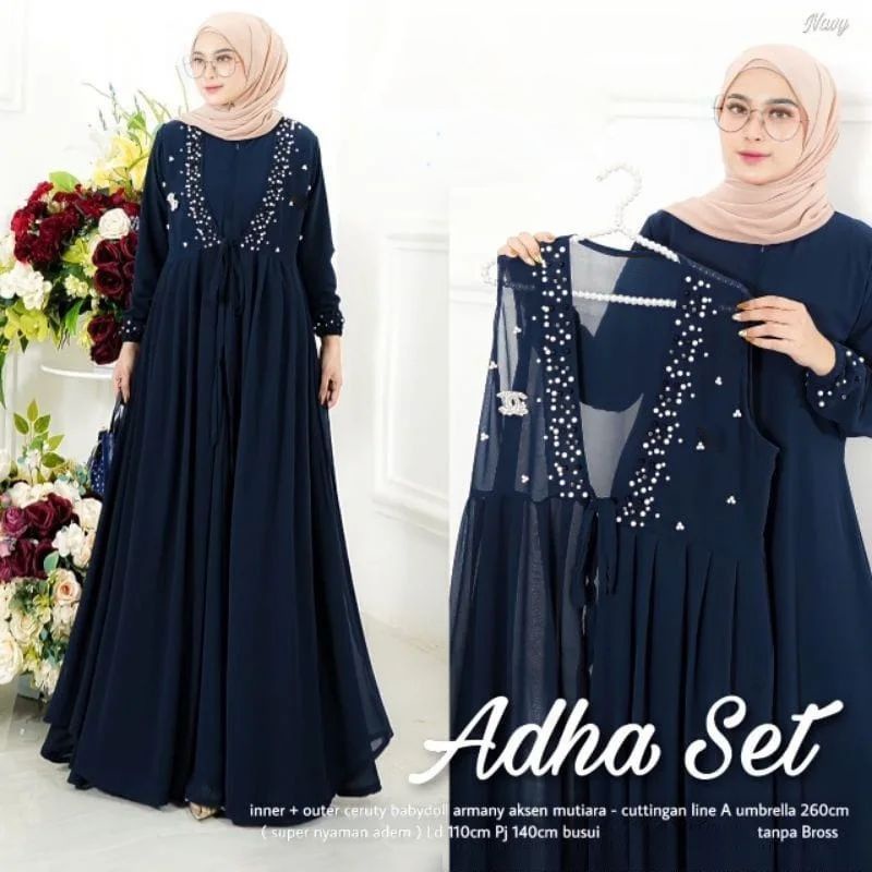 DRESS MUSLIM, Fashion Muslim, baju wanita, dress, gamis, Baju gamis, fashion wanita, Adha Set