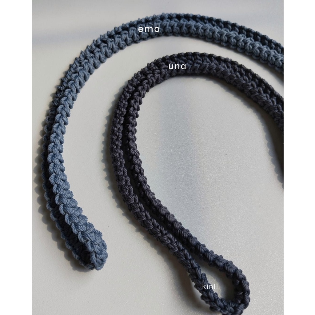 kinli handmade macrame strap name tag id card handphone gantungan tali