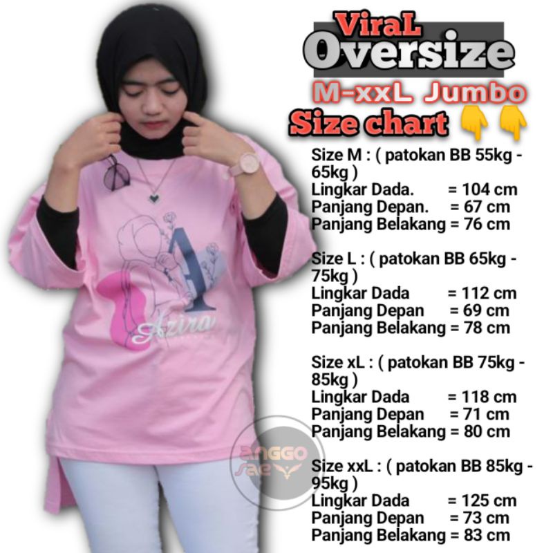 Kaos Oversize Material Cotton Combed 24s Atasan Wanita Pink // anggosae