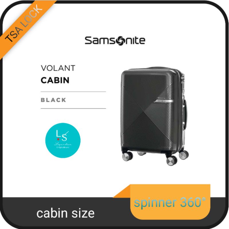 koper 20 inch Samsonite volant cabin size spinner TSA Lock black