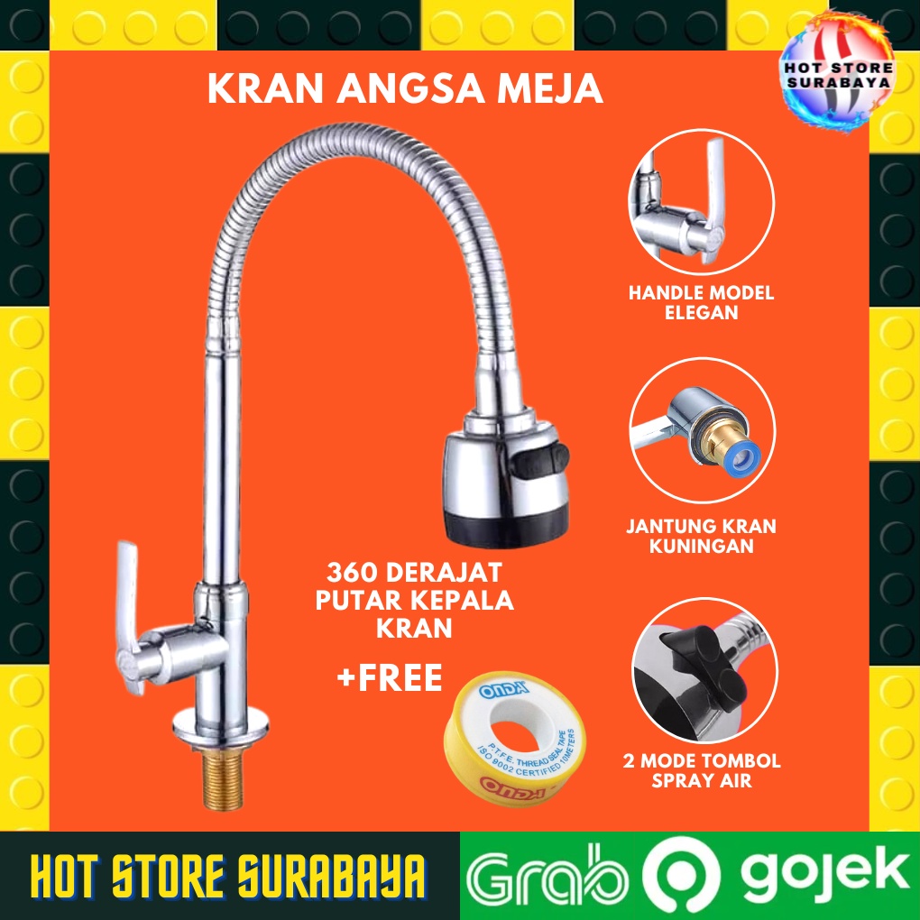 Kran Sink Meja Keran Angsa Cuci Piring Kran Sink Flexible 2 Mode Kran air sink Fleksibel Angsa MEJA minimalis keran dapur tanam flexible 2 fungsi Kran angsa fleksibel PREMIUM ORI