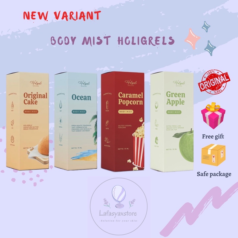 [SIAP KIRIM] BODY MIST HOLIGRELS - HOLIGRELS BODYMIST CARAMEL POPCORN BODYMIST POPCORN CARAMEL HOLIG
