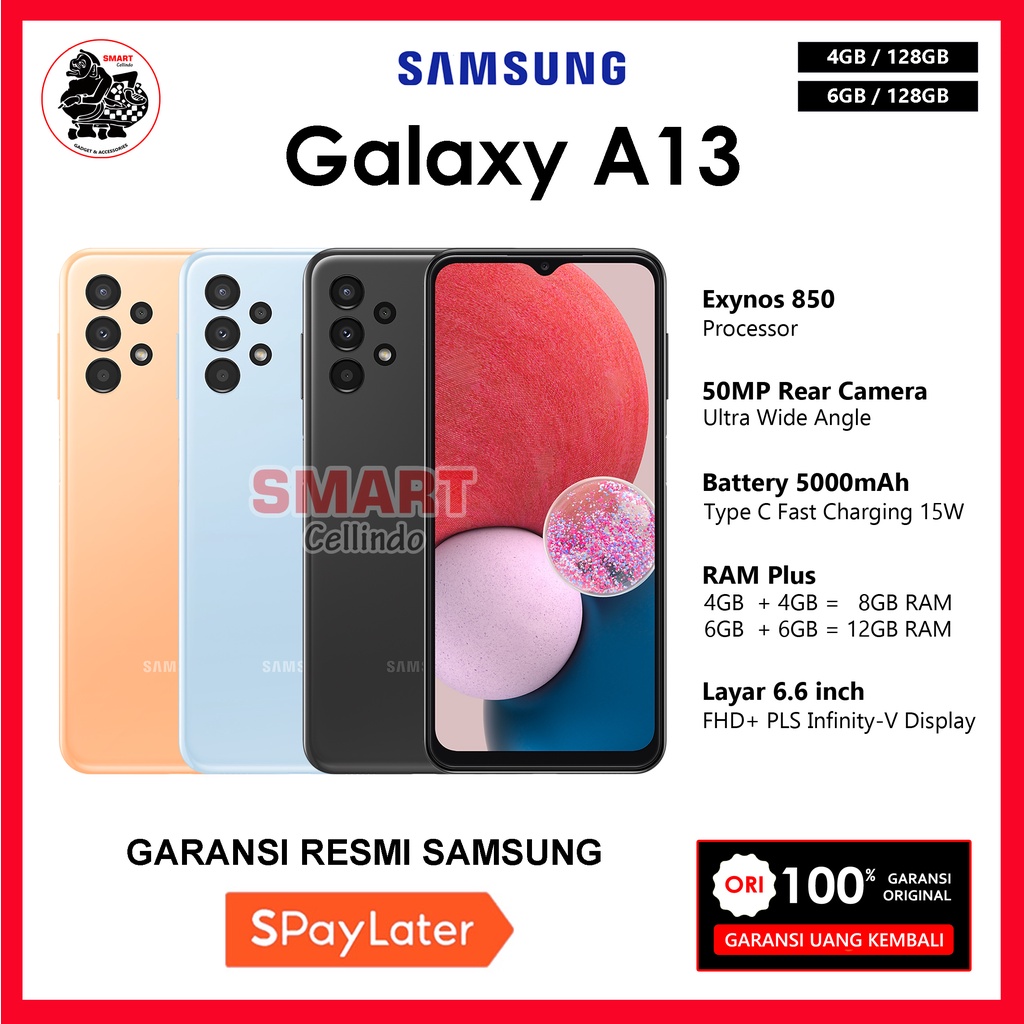Samsung Galaxy A13 6/128GB dan A13 4/128GB (Garansi Resmi Samsung)