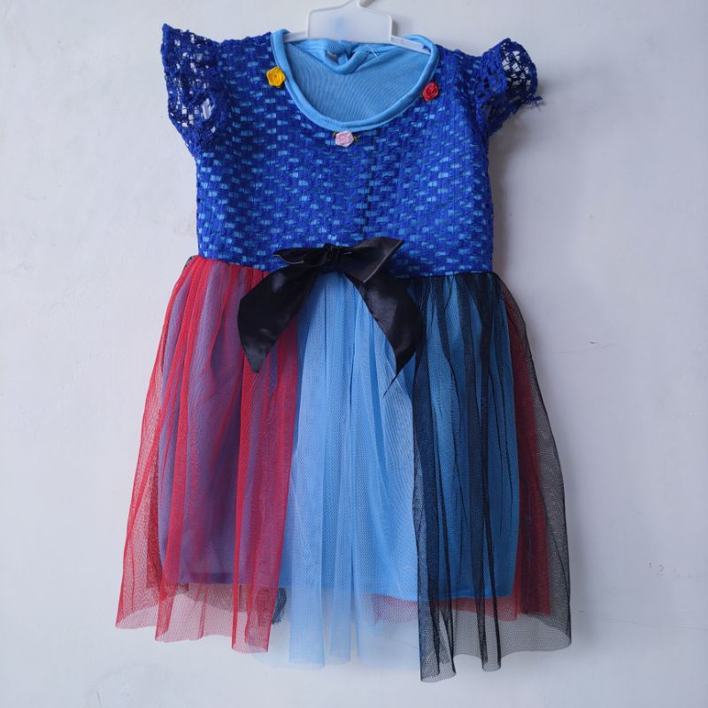 Dress Brokat Pita Besar anak 1 2 Tahun cewek perempuan fatonahshop