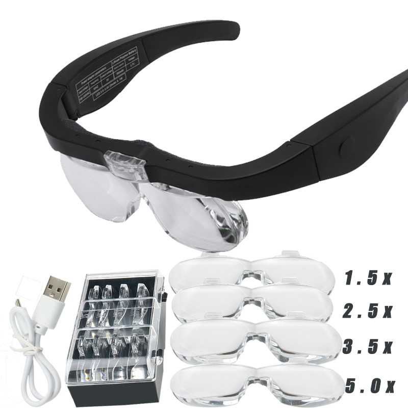 ZEAST Kacamata Pembesar Reparasi Jam 5x Magnifier 2 LED - 11537DC