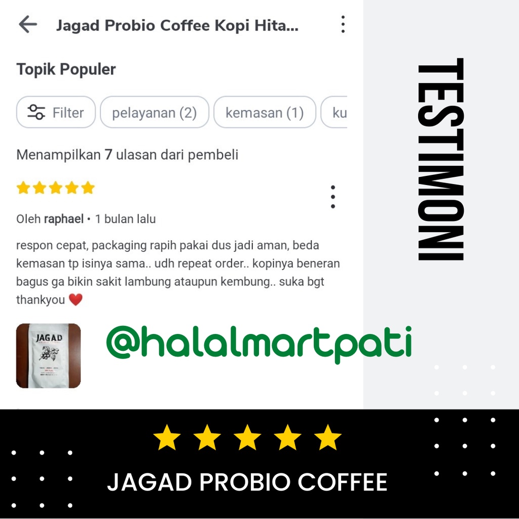 Jagad Probio Coffee Kopi Hitam Sehat Probiotik Bubuk Murni Robusta Premium Fermentasi Organik Bubuk Asli Original Tanpa Campuran Gula Aman Untuk Penderita Sakit Maag Asam Lambung Jantung Hipertensi Darah Tinggi