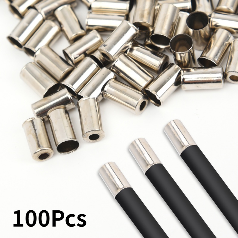 100pcs Bike Brake Cable Tips Bicycle Brake Line Pipe Cover Shifter Cable Tips Wire End Cap for Bicycle Accessories