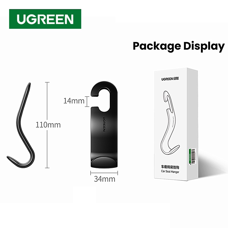 Ugreen 1pcs/Set Car Hook Holder Adjustable Backseat Headrest Gantungan Hooks