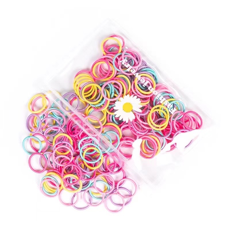 Kunciran Aksesoris Karet Rambut Kecil Bag Isi 100pc | Karet Rambut Anak Gaya Korea