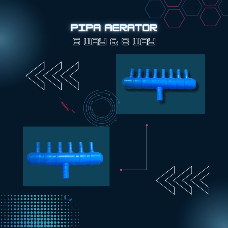 Pipa Pembagi Udara Untuk Airpump Aerator Udara 6 dan 8 output