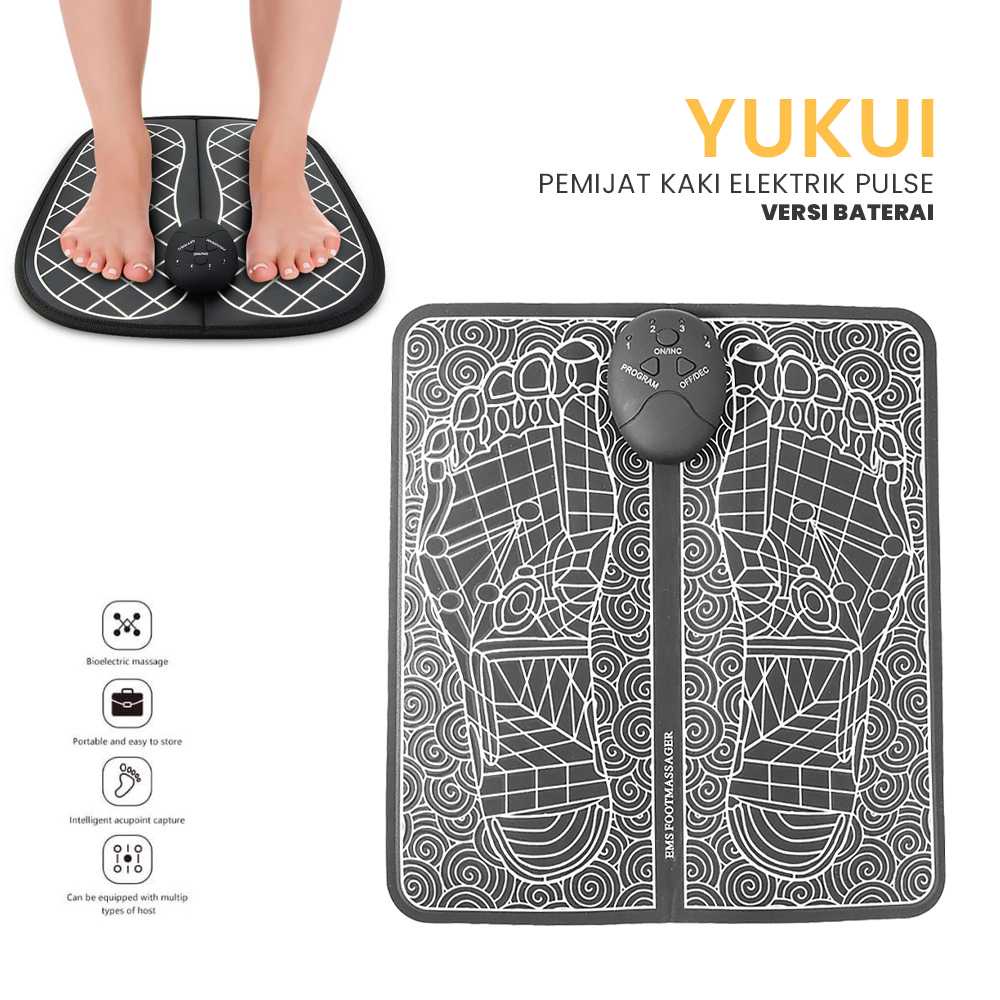 EMS Foot Massage Mat Alat Pijat Pijit Telapak Kaki Refleksi Elektrik Original / Tikar Pijat Kaki Bisa di Cas