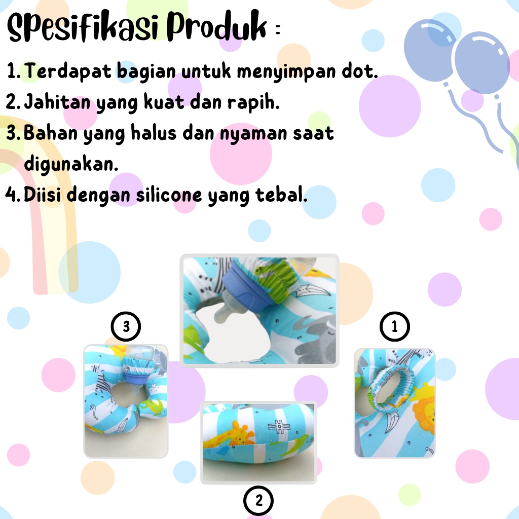 Bantal Dot Bayi Variasi Triangle | Bantal Dot | Bantal Susu Anti Pegal | Bantal Dot Susu Bayi | Baby Bottle Holder