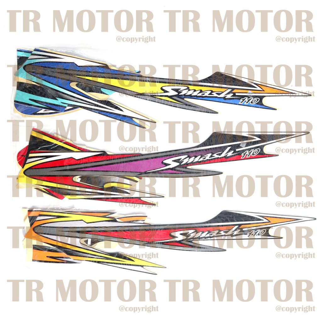 Stiker Motor Smash 110 2004 Sticker Striping Lis Full Set Motor