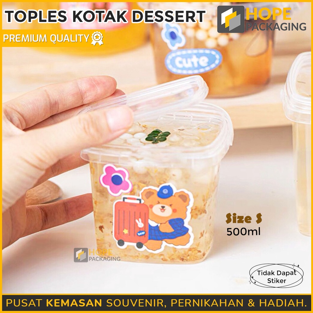 Toples Kotak Dessert 1 Liter 10,5cm  Size M Box Mika / Korean Box / Box Kue / Dessert Box / Cup Pudding