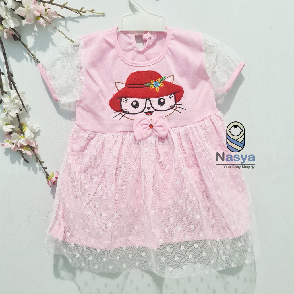 [MM-020] Baju bayi dress 0 - 6 bulan motif cartoon