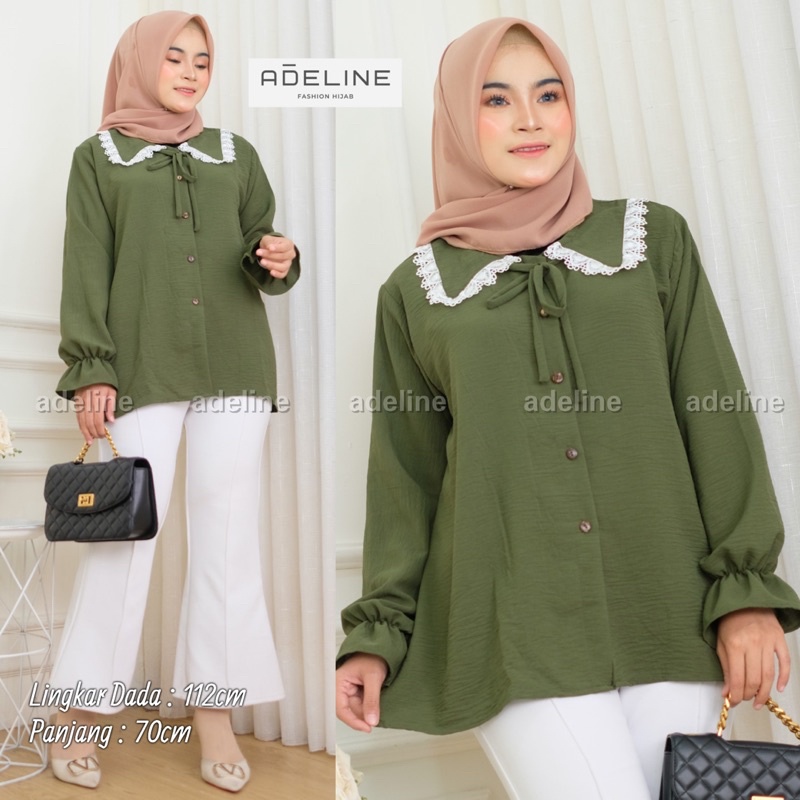 Isabel Top - Blouse Crinkle LD112 Oversize Atasan Wanita Crinkle Jumbo / 392-6998