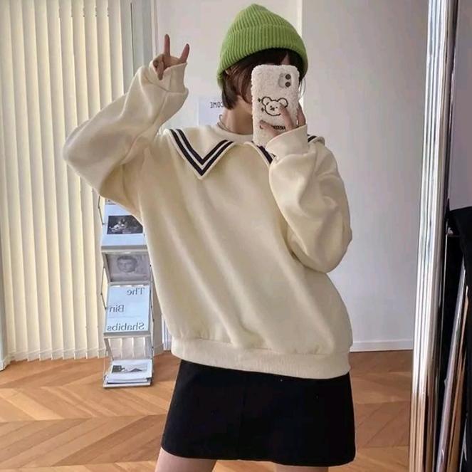 Viral PULMA TOP CREWNECK KERAH OVERSIZE SWEATER WANITA TERBARU