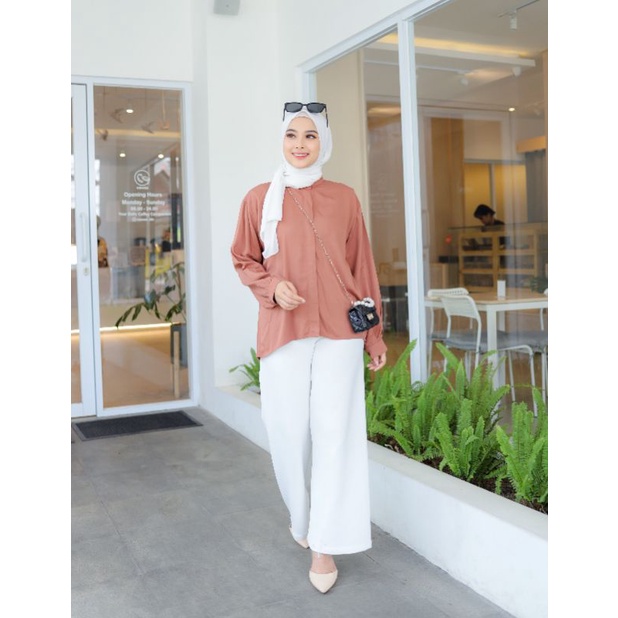 Eliza Kemeja Sanghai Formal Kemeja Sanghai Rayon Twill Premium