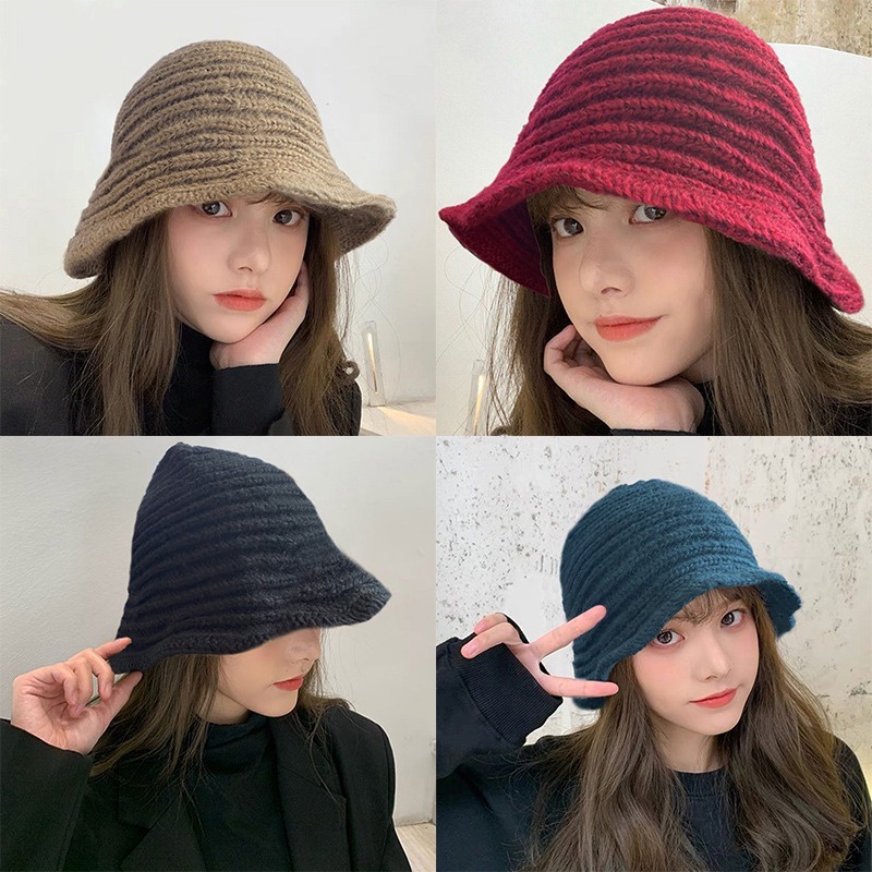 Topi Rajut Bahan Wol Gaya Korea Untuk Wanita