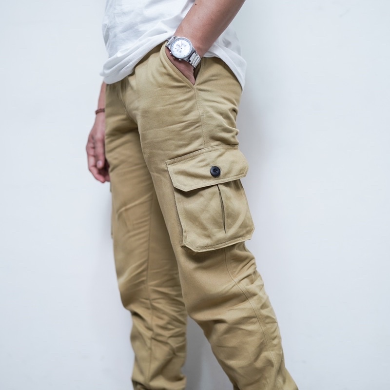 Celana Joger Cargo / Joger Long Pants Cargo Motif Karet