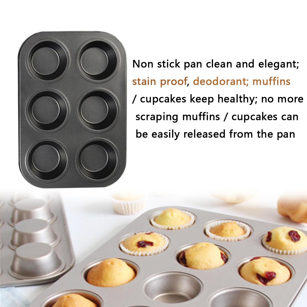 Cetakan Muffin Cup Cake Bakeware Cupcake Tools Non/ -Stick Mold Egg Baking Tray Dish Cetakan Kue Muffin Loyang Biskuit Bulat