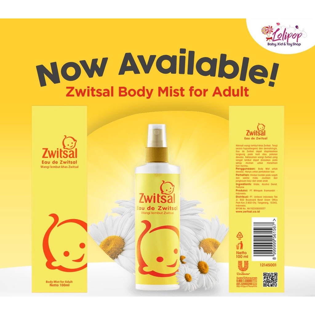 Zwitsal Eau De  Body Mist For Adult 100Ml