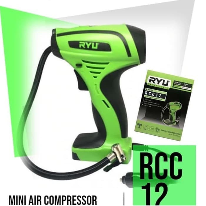 Pompa Angin Elektrik Portable Ryu Mini Compessor Rcc 12