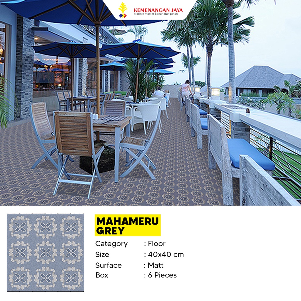 Keramik Murah Centro Mahameru Grey 40x40 Kw A