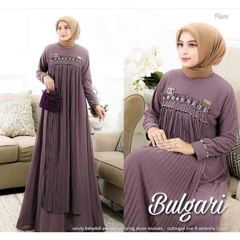 DRESS PLISKET CERUTY PREMIUM PAYET AKSEN MUTIARA/BULGARI DRESS MAXY PLISKET FULL FURRING/DRESS KONDANGAN/GAMIS MUSLIMAH TERBARU/FAR MOSLEMSTORE