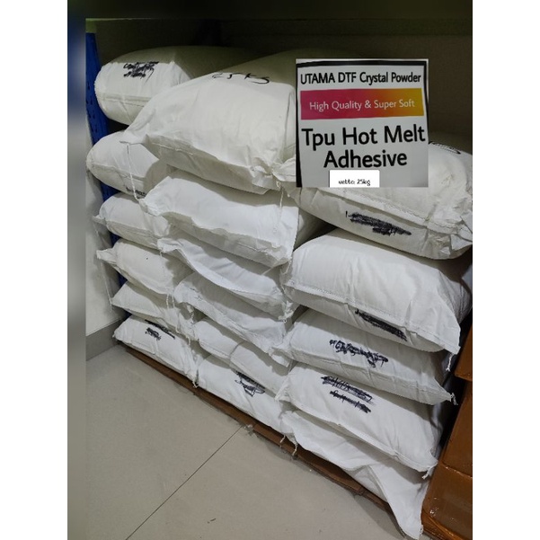

Tepung Crystal dtf pet flim or plastisol Lem Bubuk dtf / Powder DTF Best Quality 1 Sak 25Kg