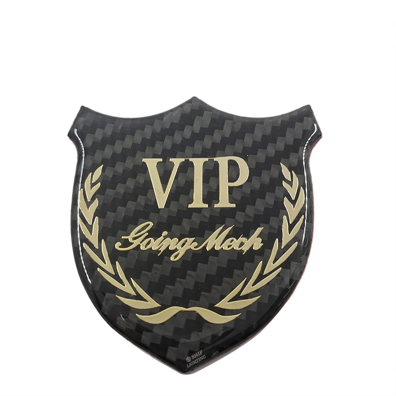 1pc Stiker Emblem Logo VIP MOTORS Bahan Karbon Fiber Untuk Dekorasi Jendela Samping Mobil