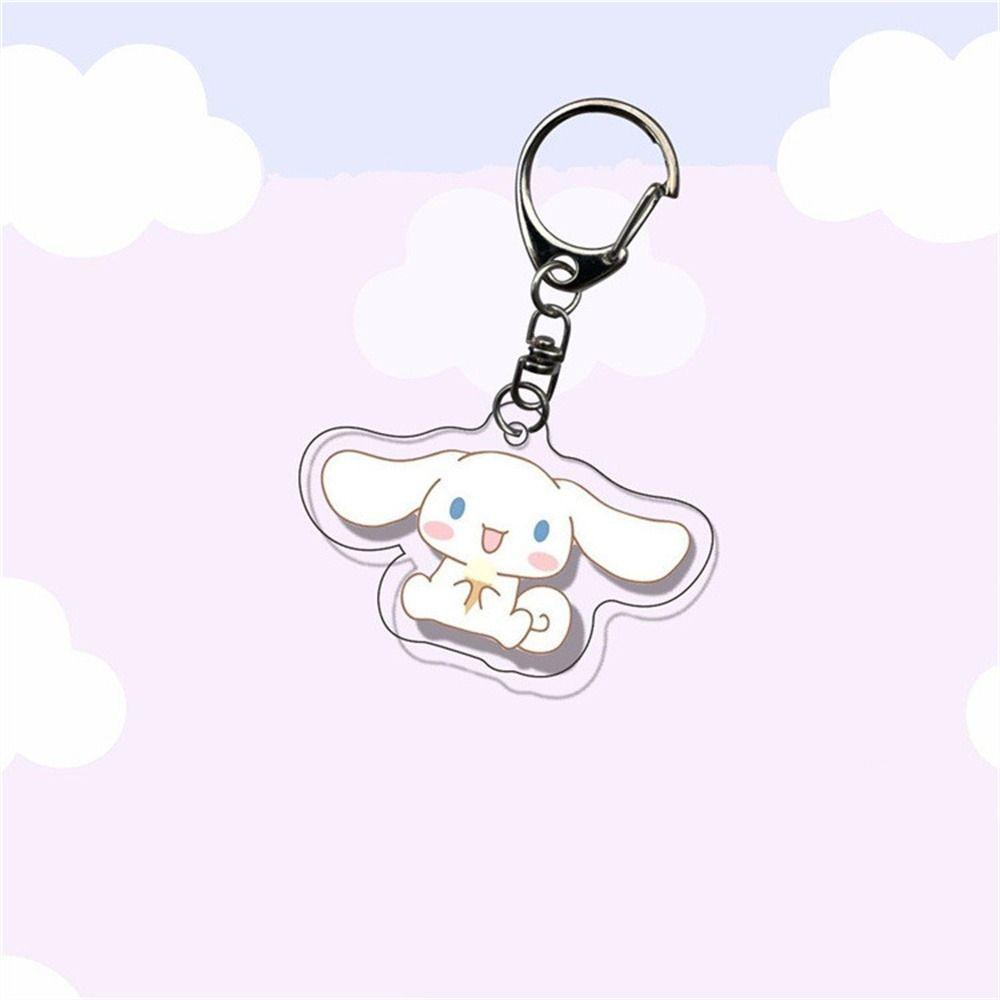 【 ELEGANT 】 Gantungan Kunci Akrilik 4cm Acrylic Double Sided Key Chain Transparan Cinnamoroll Liontin Tas Sekolah