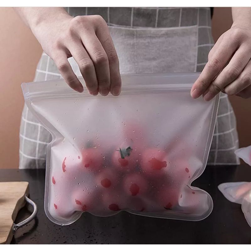 𝑳𝒂 𝑪𝒂𝒔𝒔𝒊𝒂 𝑯𝒐𝒎𝒆 Reusable Ziplock Silicone Pouch Bag Food Storage Kemasan Makanan Kedap Udara