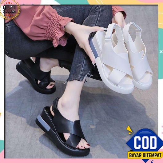 Sandal Emory Vernillion 77Emo5513 Original Brand #Wedges Sn060 - Sandal Wedges Perekat Fashion Wanit