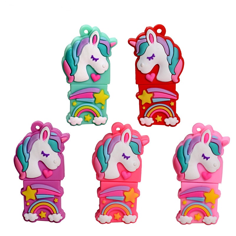 Flash Disk USB 2.0 Kapasitas 1TB Bentuk Kartun Unicorn