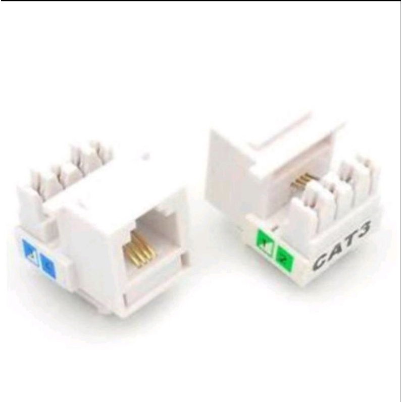 Modular jack cat3 rj11 telp 4pin