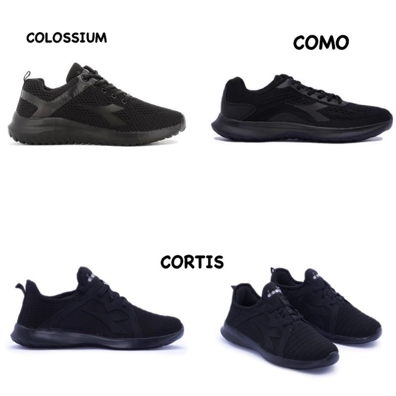 ORIGINAL DIADORA MONO BLACK  COLOSSIUM , COMO & CORTIS MENS RUNNIN