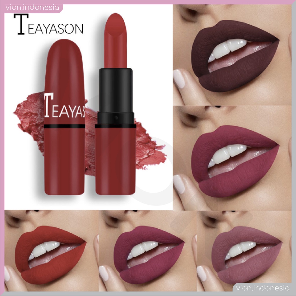 TEAYASON Lipstick Matte Moisturizing Lip Glaze Waterproof Capsule Lipstik Kapsul Original Terlaris TE011