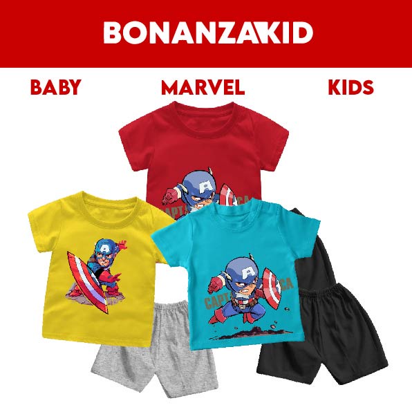 Setelan Bayi dan Anak Rogers Captain America Untuk Usia 6 Bulan-8 Tahun Bahan Katun Premium