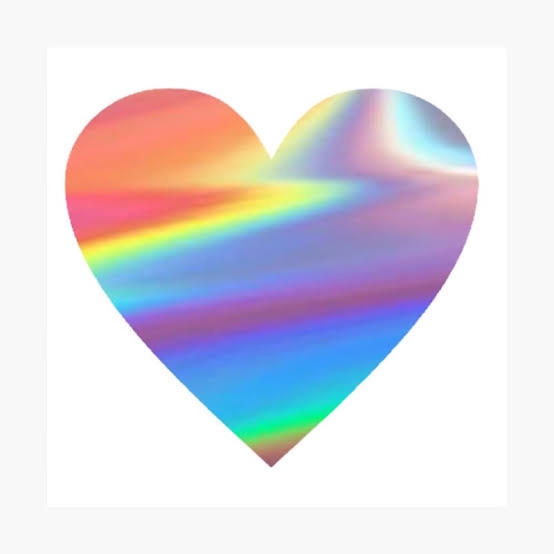 

Sticker bentuk love / heart hologram reflective