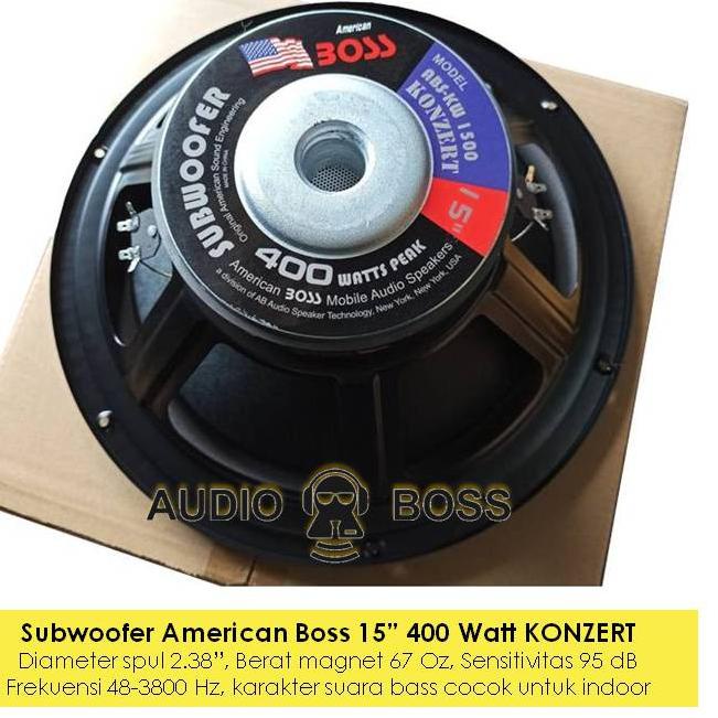 Kirim Langsung 0HJIA Subwoofer American Boss 15 Inch 400 Watt Konzert 1500 Americanboss 15inch 15" 1