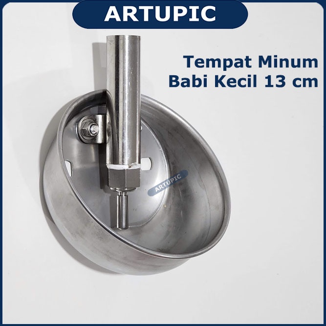 Tempat Minum Babi KECIL Piglet Nipple Nipel Nepel Mangkok Minum Anak Babi Stainless Steel Drinking Bowl Artupic