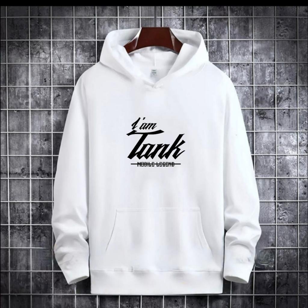 SWEATER HOODIE TULISAN I AM TANK/ HOODIE MURAH TERLARIS / HOODIE POLOS / HOODIE PRIA DAN WANITA / UNISEX