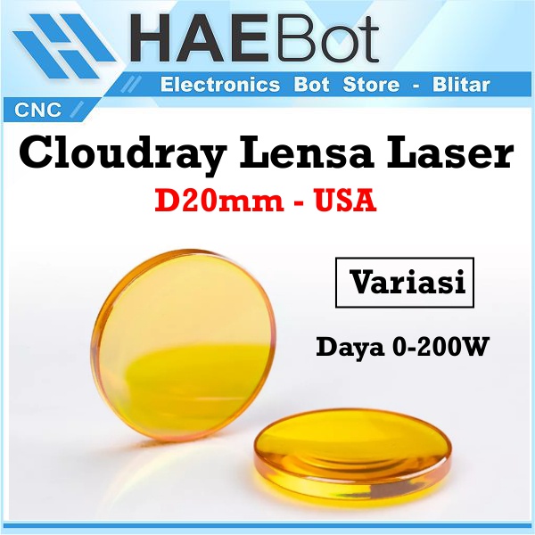 [HAEBOT] Cloudray Lensa Laser Co2 D20mm 20mm USA ZnSe FL CNC Fokus Focus Lens CL605 Head Cutting Engraver