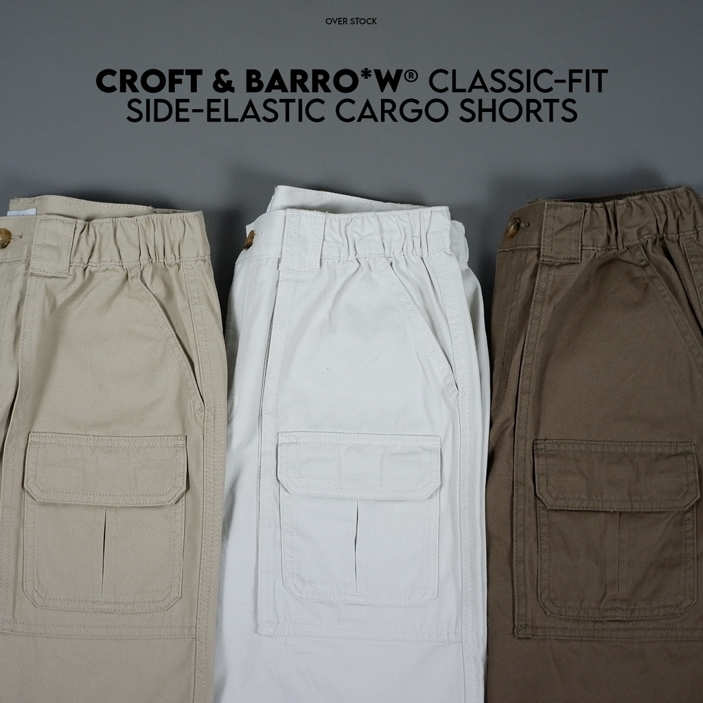 Croft &amp; Barro*w Classic-fit Side-elastic Cargo Short