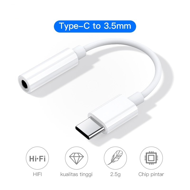 Konverter Dongle Jack Audio Type C To Jack 3.5mm Converter USB Type-C to Jak 3.5mm Konektor Sambungan Charger ke Headphone Headset Earphone Hedset Penyambung Dongel HP Mic Mikrofon Microphone Audio Adaptor Connector Conveter USB Tipe C To 3 5 MM Jack HP25